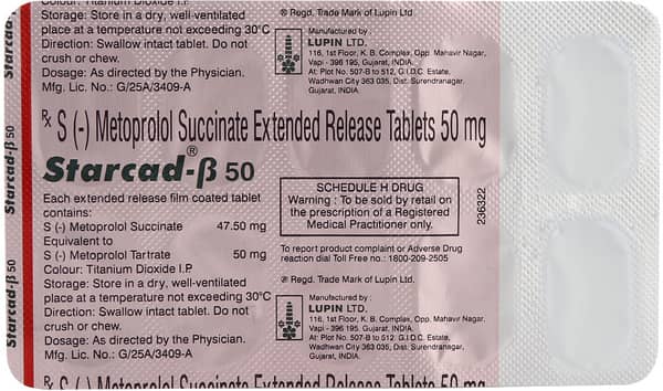 Starcad Beta 50mg Strip Of 10 Tablets