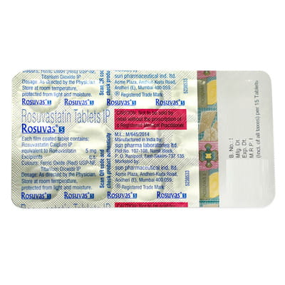 Rosuvas 5mg Strip Of 15 Tablets