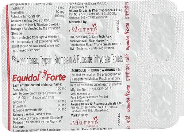 Equidol Forte Strip Of 10 Tablets