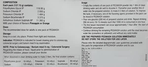 Pegwash Sachet Of 137.15gm Granules