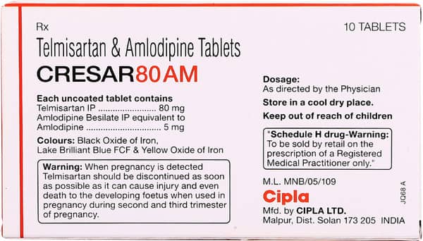 Cresar Am 80mg Strip Of 10 Tablets