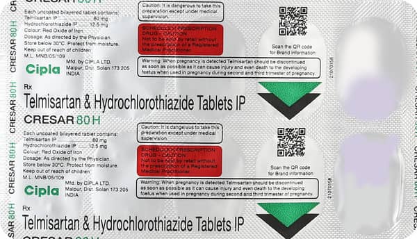 Cresar H 80mg Strip Of 10 Tablets