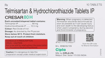 Cresar H 80mg Strip Of 10 Tablets