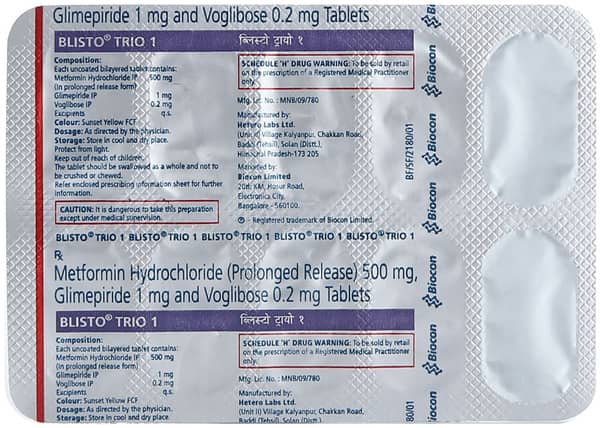 Blisto Trio 1mg Strip Of 10 Tablets