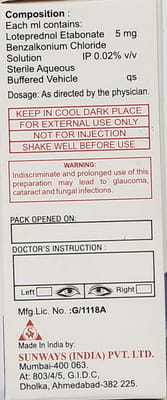 Etapred 0.5% Bottle Of 5ml Eye Drops