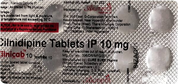 Cilnicab 10mg Strip Of 10 Tablets