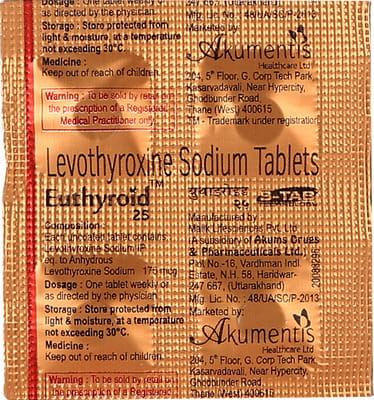 Euthyroid 25 Strip Of 4 Tablets