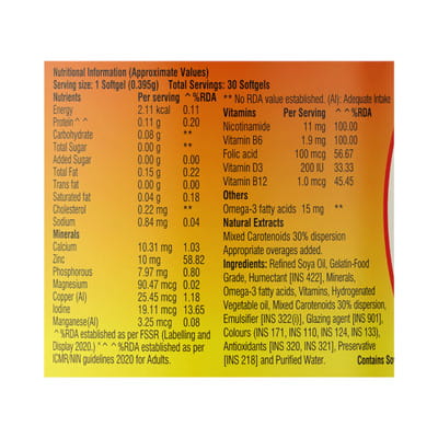 New Multivite Fm Omega Bottle Of 30 Softgel Capsules