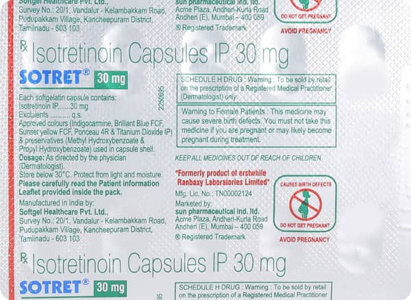 Sotret 30mg Strip Of 10 Softgel Capsules
