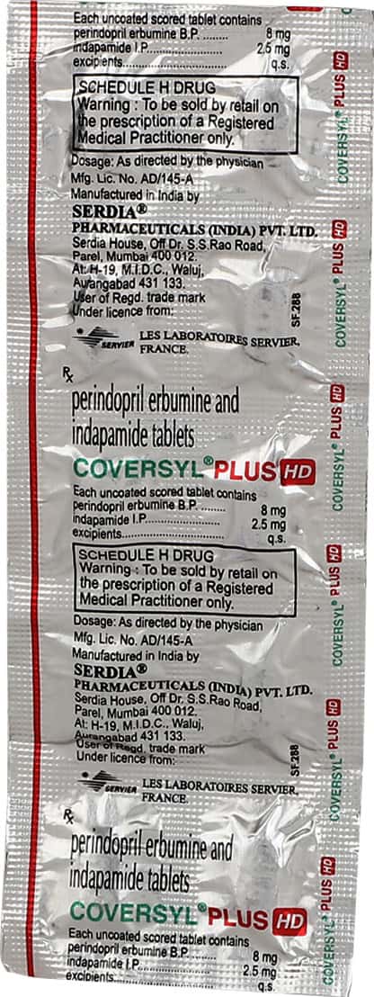 Coversyl Plus Hd Strip Of 10 Tablets: Uses, Side Effects, Price ...