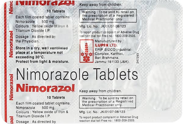 Nimorazol 500Mg Strip Of 10 Tablets