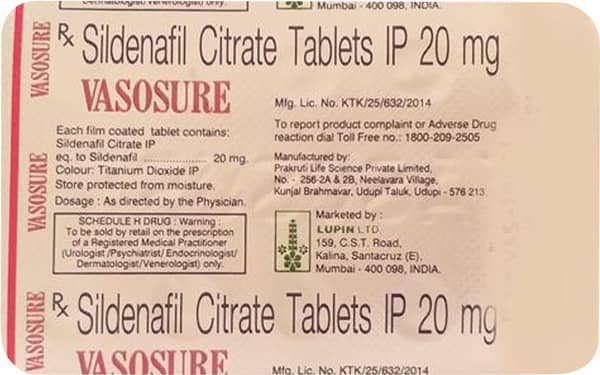 Vasosure 20Mg Strip Of 10 Tablets