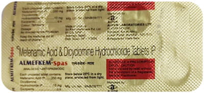 Almefkem Spas Strip Of 10 Tablets