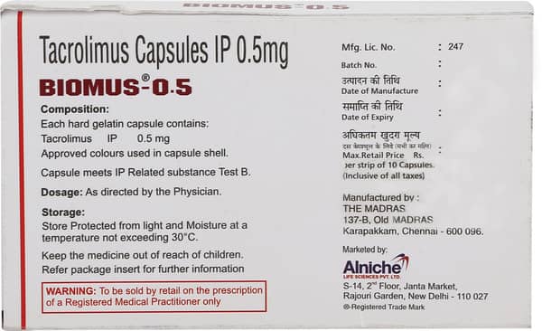 Biomus 0.5mg Strip Of 10 Capsules