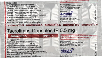 Biomus 0.5mg Strip Of 10 Capsules