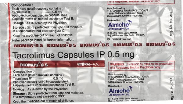 Biomus 0.5mg Strip Of 10 Capsules