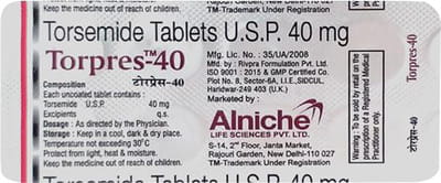 Torpres 40mg Strip Of 10 Tablets