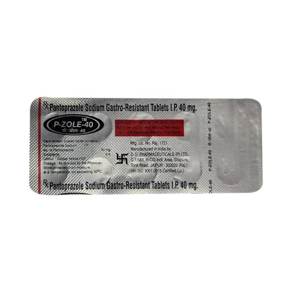 P Zole 40mg Strip Of 10 Tablets