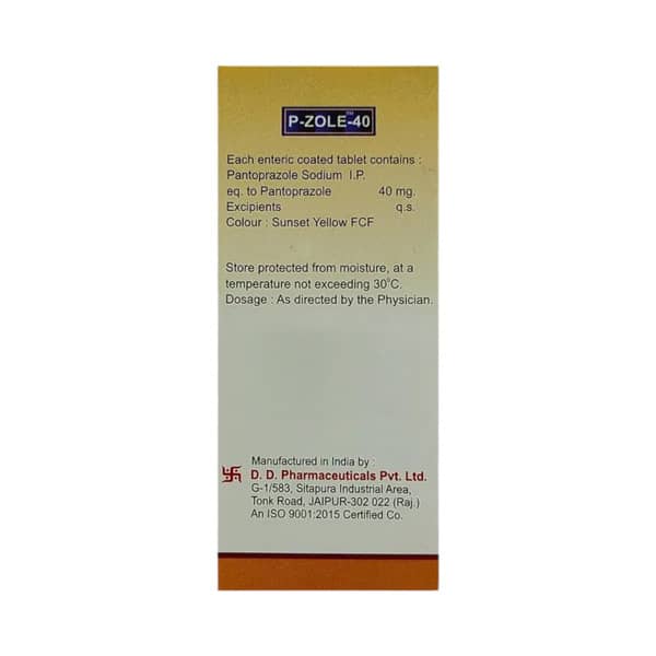 P Zole 40mg Strip Of 10 Tablets