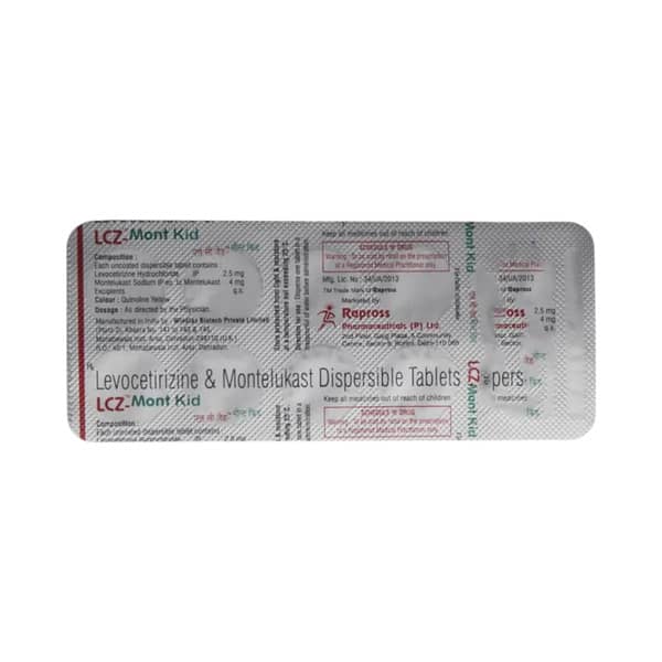 Lcz Mont Kid Strip Of 10 Tablets