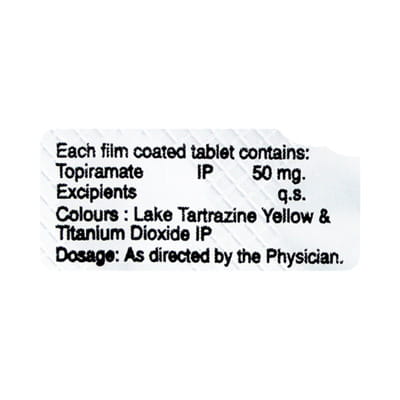 Topamed 50mg Strip Of 10 Tablets