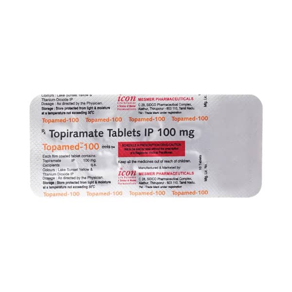 Topamed 100Mg Strip Of 10 Tablets
