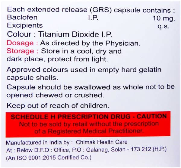 Bacfen Xl 10mg Strip Of 10 Capsules