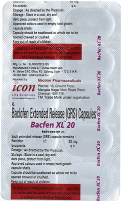 Bacfen Xl 20mg Strip Of 10 Capsules