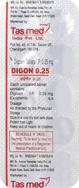 Digon 0.25mg Strip Of 10 Tablets