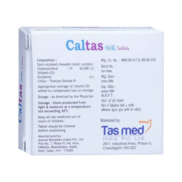 Caltas 60k Strip Of 4 Tablets