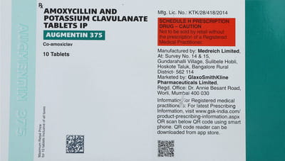 Augmentin 375mg Strip Of 10 Tablets