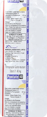 Pentate 40mg Strip Of 10 Tablets