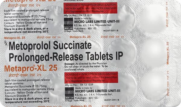Metapro Xl 25mg Strip Of 15 Tablets