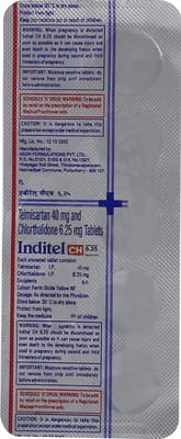 Inditel Ch 6.25mg Strip Of 10 Tablets