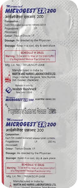 Microgest Sr 200mg Strip Of 10 Tablets