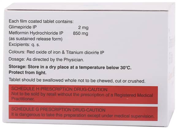 Glycomet Gp 2/850mg Strip Of 10 Tablets