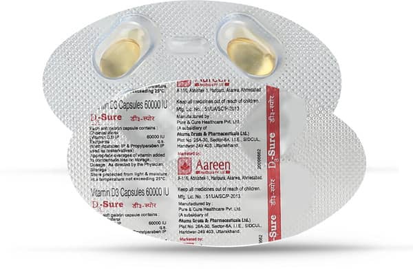 D3 Sure 60k Strip Of 4 Capsules