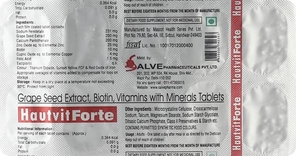 Hautvit Forte Strip Of 10 Tablets