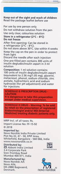 Ryzodeg Flextouch 100iu Pre Filled Pen Of 3ml Solution For Injection