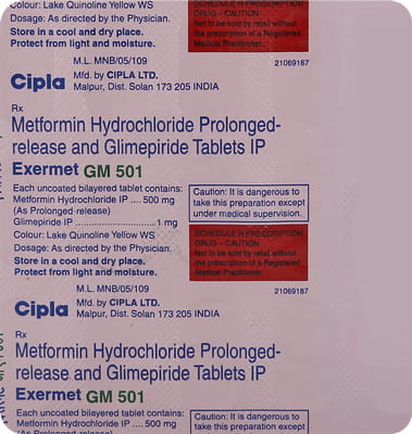 Exermet Gm 501mg Strip Of 15 Tablets