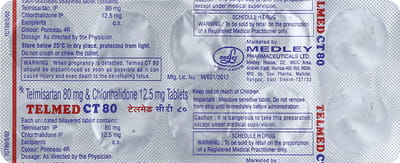 Telmed Ct 80mg Strip Of 10 Tablets