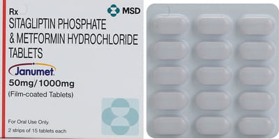 Janumet 50mg/1000mg Strip Of 15 Tablets