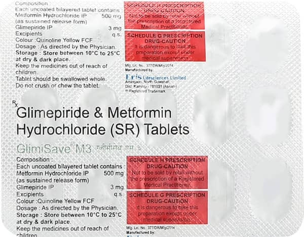 Glimisave M 3/500Mg Strip Of 15 Tablets