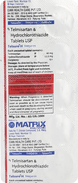 Telsure H Strip Of 10 Tablets