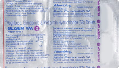 Glisen Vm 2mg Strip Of 10 Tablets