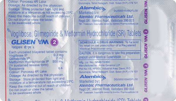 Glisen Vm 2Mg Strip Of 10 Tablets