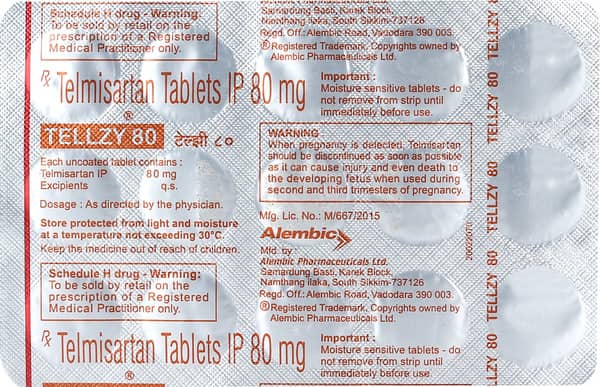 Tellzy 80mg Strip Of 15 Tablets