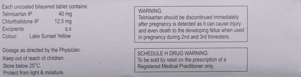 Telsartan Ct 40mg Strip Of 10 Tablets