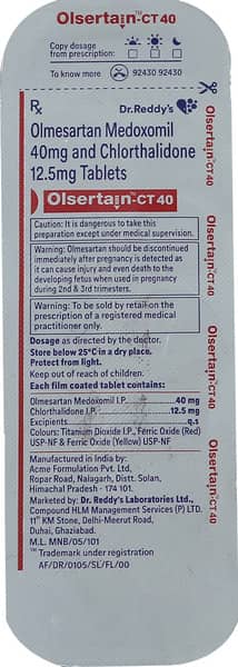 Olsertain Ct 40mg Strip Of 10 Tablets