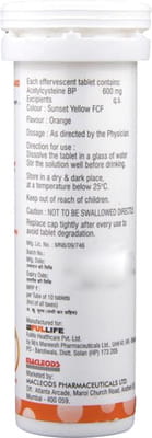 Effenac 600mg Orange Flavour Bottle Of 10 Effervescent Tablets